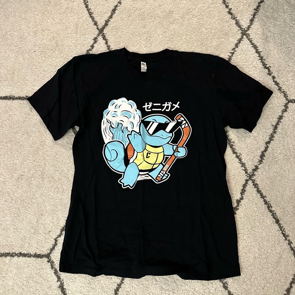 Bring Hockey Back Black Squirtle Graphic T-Shirt